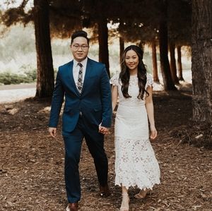 Joie white lace celedonia midi dress